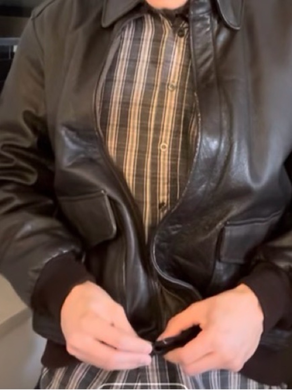 L.L. Bean Goatskin Leather Bomber jacket